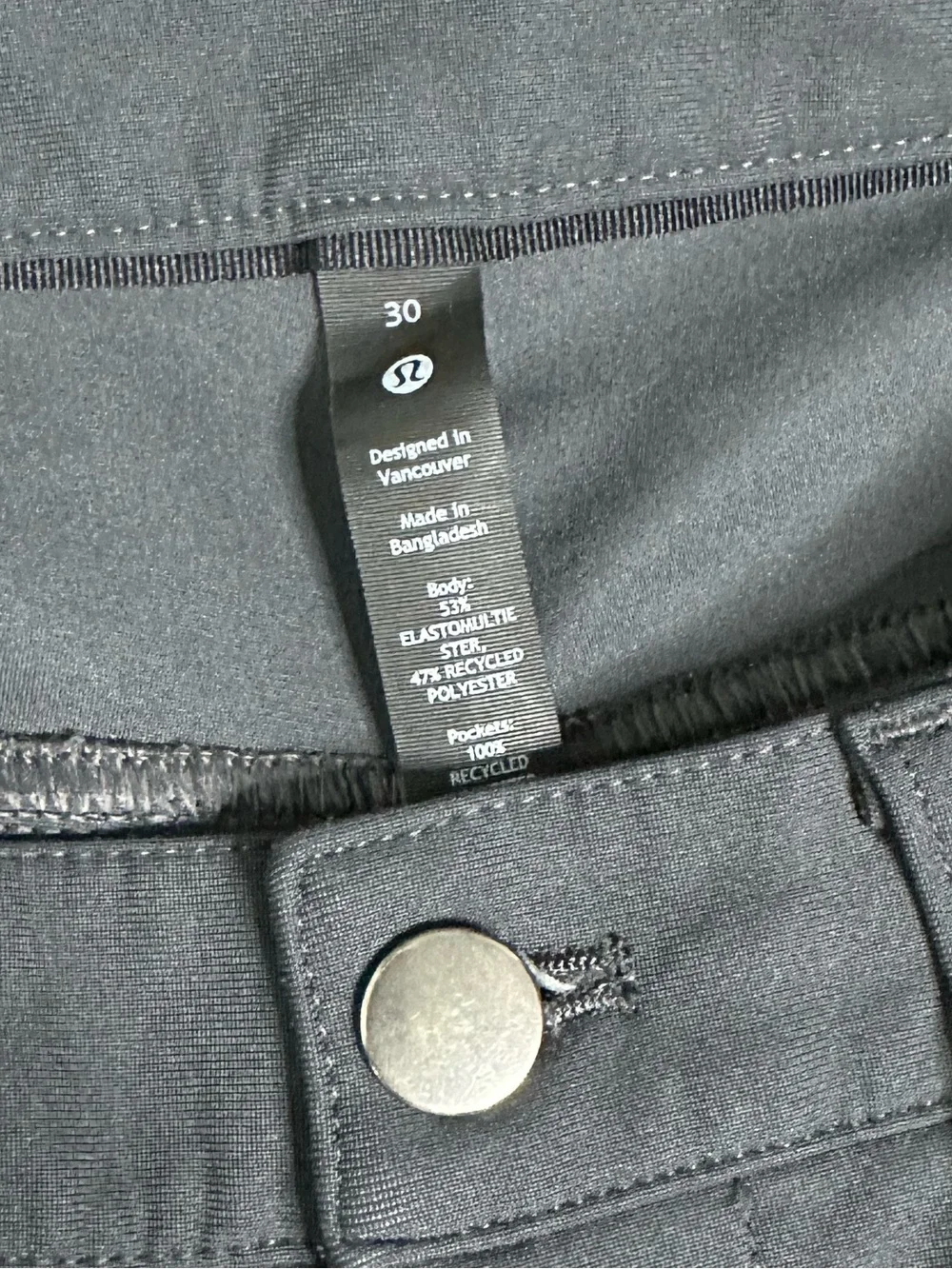 Lululemon ABC Relaxed 32” Warpstreme Chino Pants Travel Casual Gray Size 30